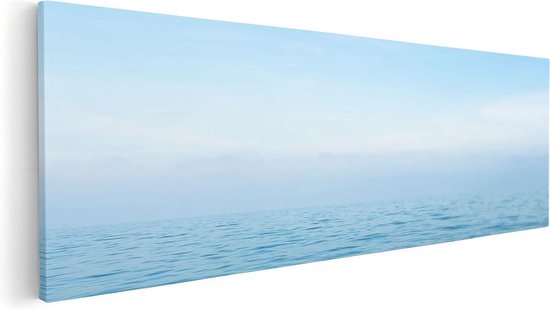 Artaza Canvas Schilderij Zee Met Een Blauw Hemel Achtergrond - 90x30 - Foto Op Canvas - Canvas Print