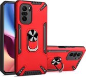 Voor Xiaomi Mi 11i PC + TPU-beschermhoes met 360 graden draaibare ringhouder (rood)