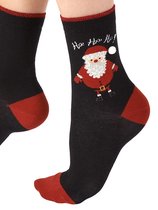 Santa socks one size zwart/rood