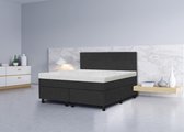 Complete boxspring Babette - 140x200 antraciet - Incl. pocketvering matras