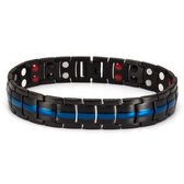 Mendes Magnetische armband Edelstaal Zwart Blauw