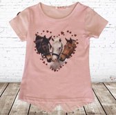 Paarden shirt hart -s&C-86/92-t-shirts meisjes