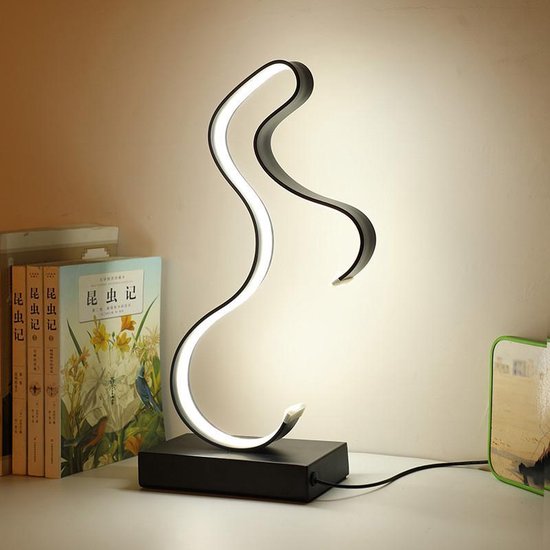 Bureaulamp - LED - Abstract Paard decoratief - heeft 3 verschillende wit licht standen - Zwart