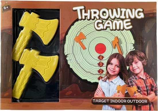 Thumbnail van een extra afbeelding van het spel Viking Axe Throwing Game - Dartbord Klittenband Bijlen Werpspel Set- Binnen & Buiten