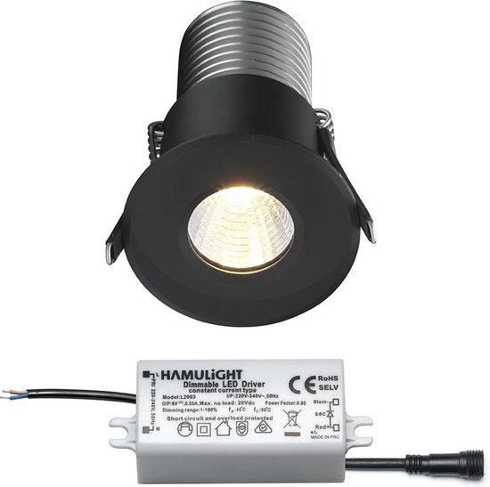 Spot encastrable LED/7,5W/230V 4000K blanc/noir