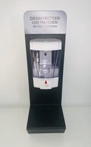 Desinfectiezuil Tafelmodel - Zwart - Automatische handdispenser 700 ml - Handdesinfectie geschikt: Gel en Vloeibaar - Hygiënisch - Dispenser - Desinfectiestandaard - Desinfectiepaa