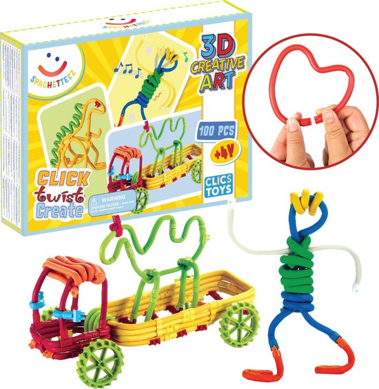 Spaghetteez 100stuks set- flexibele bouwstaafjes- speelgoed 4,5,6,7,8 jaar  jongens en... | bol.com