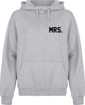 MR & MRS couple hoodies grijs (MRS - maat XL) | Matching hoodies | Koppel hoodies