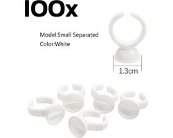 DW4Trading Ring Permanente Make-up - 100 Stuks - Wit - Dubbel