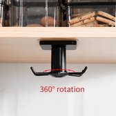 Zwart 360 º Keukenhaak/badkamerhaak Roterende Organizer Hook-up Decoratie