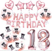 18 jaar rose verjaardag thema - decoratie feestpakket roze