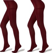 PEX - 2-pack nylon Panty's - Maillots - 70 denier - 8/10 jaar - Bordeaux-rood