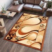Tapiso Dorian Vloerkleed Beige Bruin Golven Modern Woonkamer Tapijt Maat- 240x330
