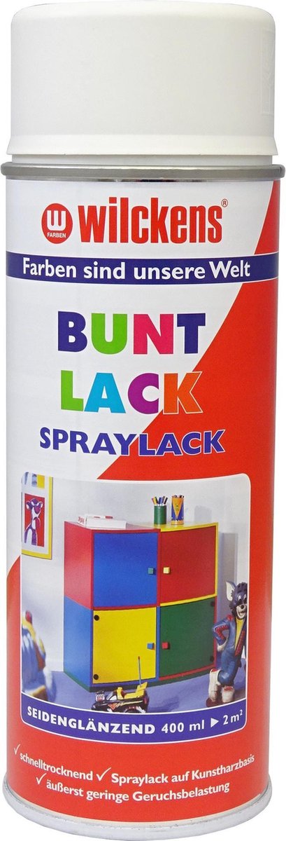 Wilckens Spuitlak - Gebroken Wit - RAL 9010 - 400ml - Sneldrogend en Roestwerend - Zijdeglans