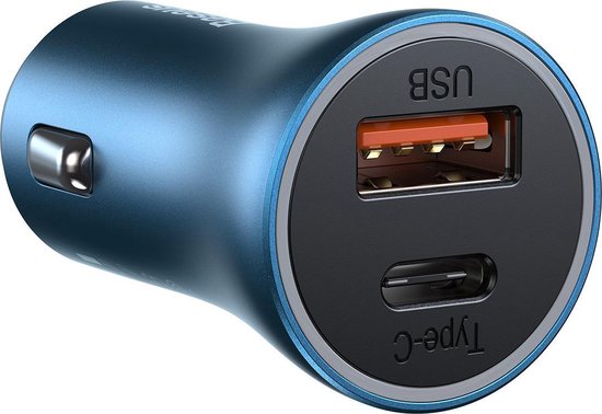 revolutie dik Uitvoeren 2 in 1 Autolader USB C & USB A 4.0 - 40W - Snellader - Car Fast/Quick  Charger - Blauw | bol.com