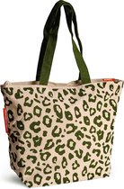 Duurzame tas van NoMorePlastic - Luipaard - Shopper - Shopper met rits - Strandtas met rits - Tas met rits - Gemaakt van gerecycled katoen - Steun het goede doel met jouw aankoop