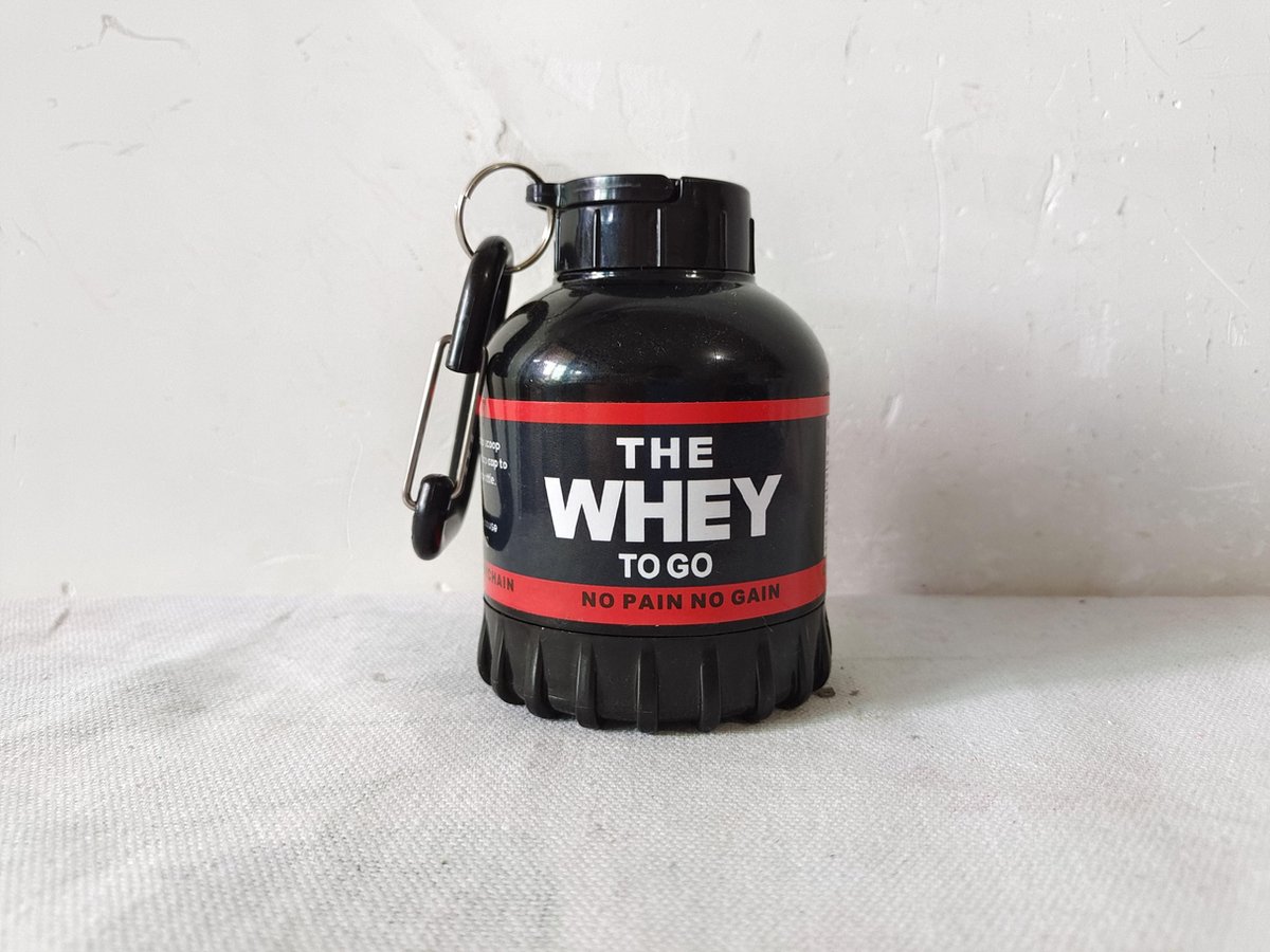 Whey keychain - Draagbare Whey houder - Whey Isolaat - Eitwitten -  Eiwitpoeder houder