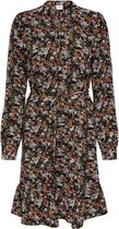 Jacqueline de Yong Jurk Jdypiper L/s Knee V-neck Dress Wvn 15240537 Black/multicolor Dames Maat - 34