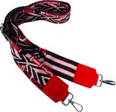 THL Design - Schouderband Voor Tas – Tassenriem – Tas Hengsel - Bag Strap - Verstelbaar – Zilverkleurig – Rood / Roze / Zwart Multicolour