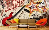 Dimex Red Guitar Vlies Fotobehang 375x250cm 5-banen