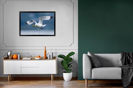 Cadre photo avec affiche - Mouette - Pissenlit - Vogel - 90x60 cm - Cadre pour affiche