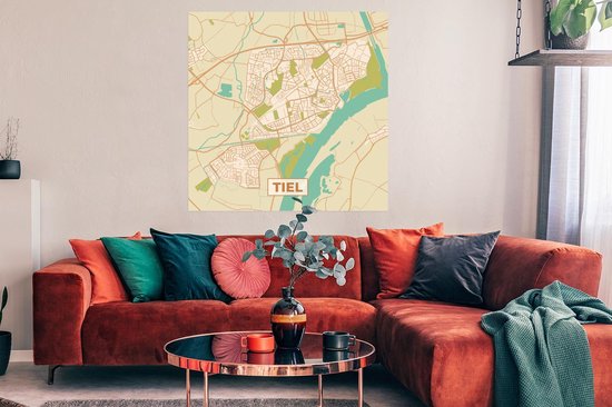 Carte Affiche - Tiel - Vintage - 100x100 cm XXL