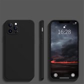 Luxe Vierkante Siliconen Case Voor Iphone 12 - zwart - siliconen - shock absorberend