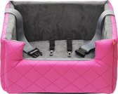 GoldenPaw Mia Lux - Autostoel voor hond - Klein formaat - Wasbaar - Handgemaakt - Hondenmand Auto - Fuchsia