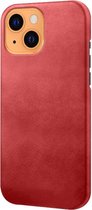 Leather Back Cover - iPhone 13 Hoesje - Rood