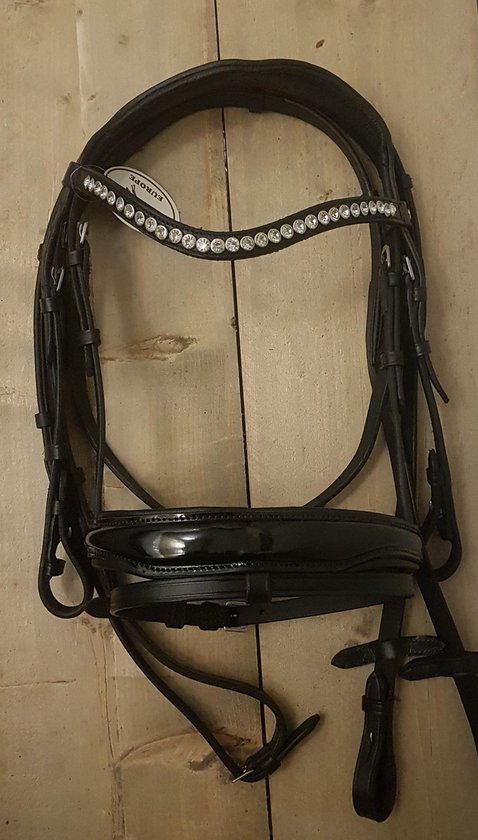 Start Diamond Leren Hoofdstel Paard Met Kristallen – Pony Zwart