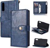 Leren Bookcase  Samsung Galaxy A70 | Luxe Telefoonhoesje | Kaarthouder | Blauw
