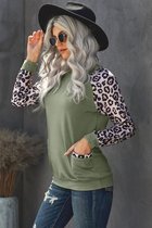 Sweatshirt Dames - Luipaard Groen - Maat XL