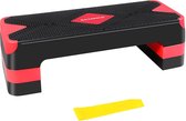 quiltboard voor aerobics, stepper met weerstandsband, in hoogte verstelbaar (10/15/20 cm) platform, stepbank voor fitness, training thuis en op kantoor HMSTE684R01