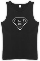 Zwarte Tanktop met letter B “ Superman “ Logo print Wit Size L