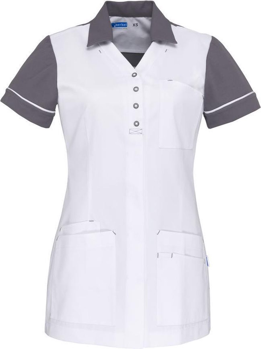 ##De Berkel zorgjas Carmen-XS-wit/grijs
