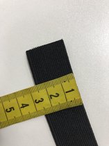 Elastiek band 2,5 cm breed - zwart bandelastiek - blister 2x 1 m