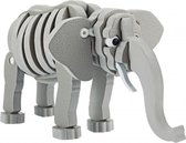 3D puzzel olifant junior 31,5 cm foam grijs 75-delig