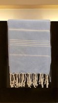 Set 2 Hamamdoeken 100x180 cm Streep Lichtblauw