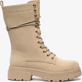 Blue Box hoge dames veterboots - Beige - Maat 42