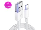 MOENS® 4x Apple USB kabel naar lightning iPhone - 1 Meter Lightning cable met USB 3.0 – Geschikt voor Apple producten - Met gratis kabelbeschermer