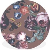 WallCircle - Wandcirkel ⌀ 90 - Bloemen - Tuin - Roze - Ronde schilderijen woonkamer - Wandbord rond - Muurdecoratie cirkel - Kamer decoratie binnen - Wanddecoratie muurcirkel - Woonaccessoires