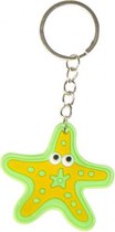 sleutelhanger zeester junior 5 cm rubber groen