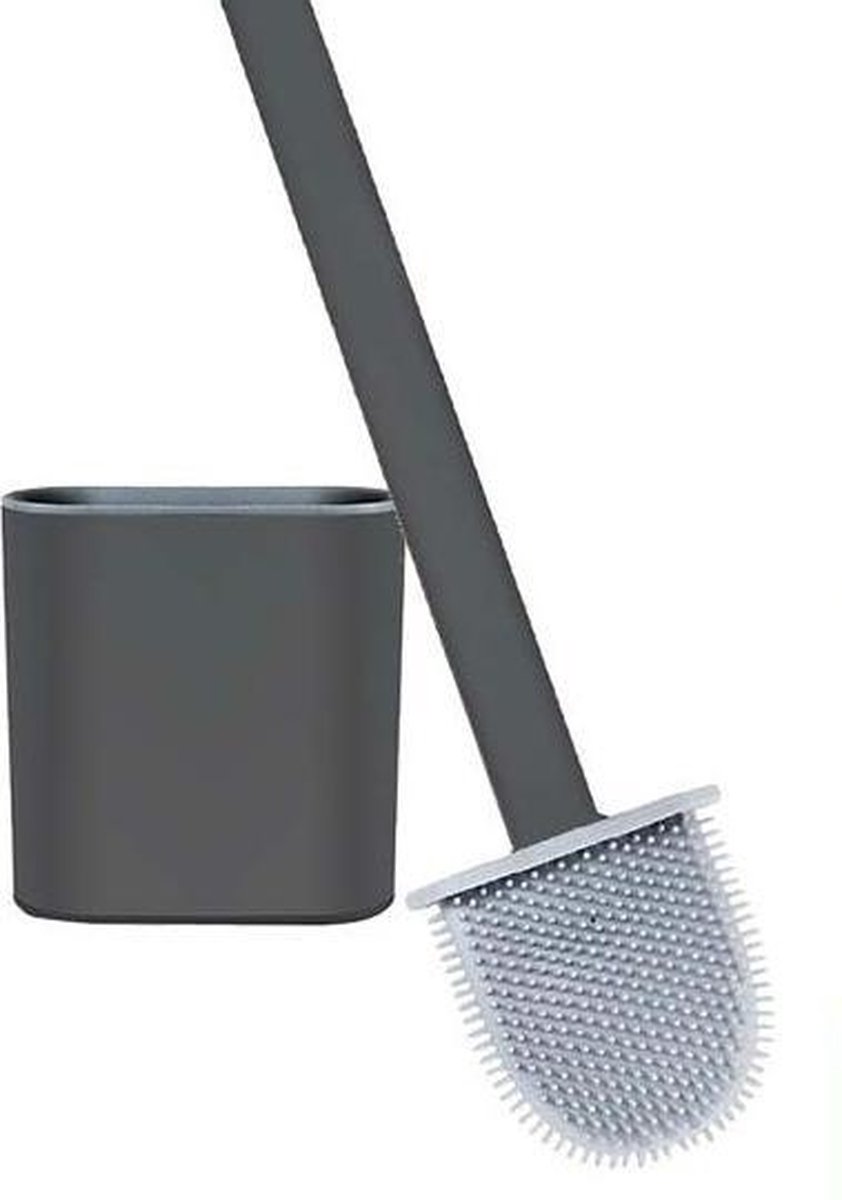 Aqua Laser Toiletborstel - Inclusief Houder & Bevestigingsmaterialen - Grijs/Zwart