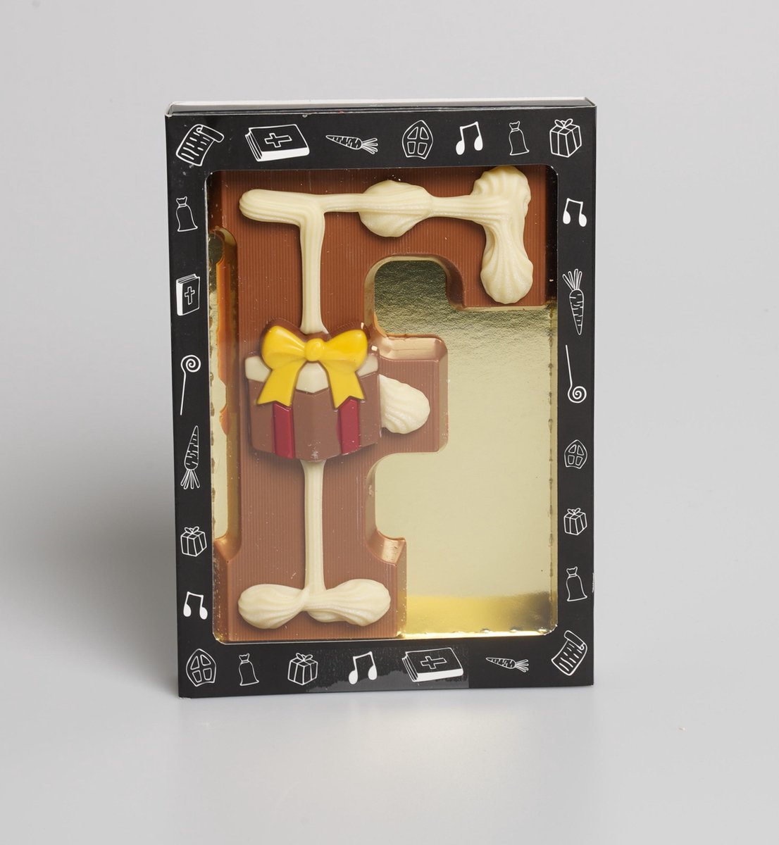 Luxe Gedecoreerde Melk Chocolade Letter F - 6 x 240 Gram