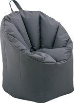 Sunfield Zitzak Fauteuil | Comfortabele en Waterdichte poef | Scheurbestendige hoes | 70x80cm | Grijs