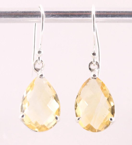 Boucles d'oreilles en argent avec citrine