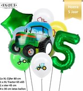 Verjaardag Jongen Tractor - Trekker - Boerderij Ballonnen Set * Cijfer 5 * Nummer 5 * Hoera 5 jaar * Snoes * Verjaardag * Kinderfeest * Verjaardag Versiering * Thema Tractor - Trek