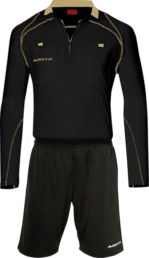 Masita | Scheidsrechterset - Scheidsrechter Kleding Uniform - BLACK/GOLD - XXL