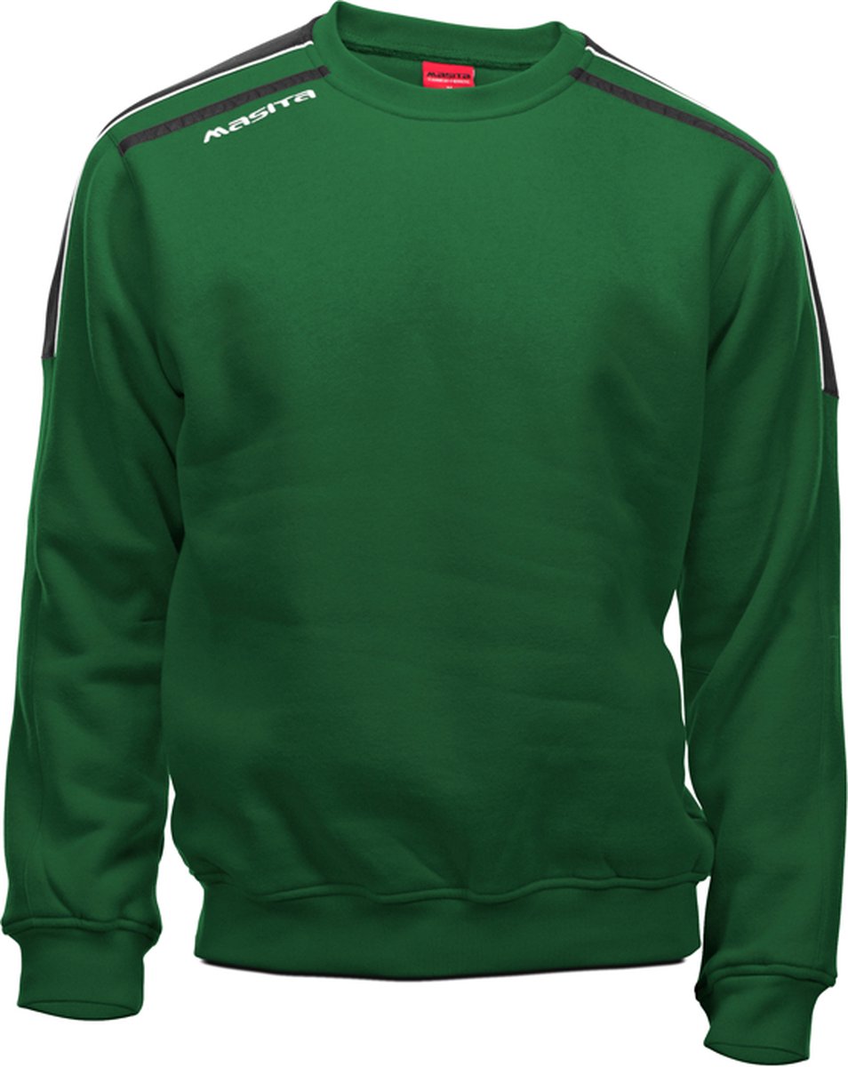 Masita | Striker Sweater - Ronde hals - Duurzaam Materiaal - groen/zwart - 128