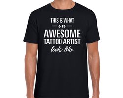 Awesome Tattoo artist / geweldige tattoo artiest cadeau t-shirt zwart - heren - kado / verjaardag / beroep cadeau shirt XL